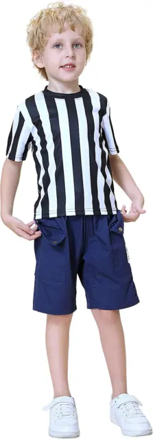 Children'S Referee Shirt Costume Kids Ref Uniform for Soccer Football Basketball