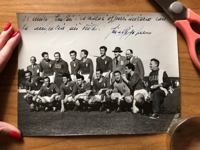 Fotografia Con Autografo Nazionale Italia Calcio Calciatori Portogallo It 1952