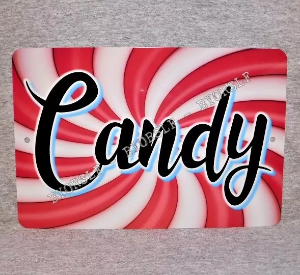 Metal Sign CANDY store shop sweets lollies confection sugar gum chocolate 8"x12"