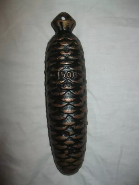 Vintage Ancien POIDS POMME DE PIN 1500g 19cm pour HORLOGE COUCOU Pendule Retro