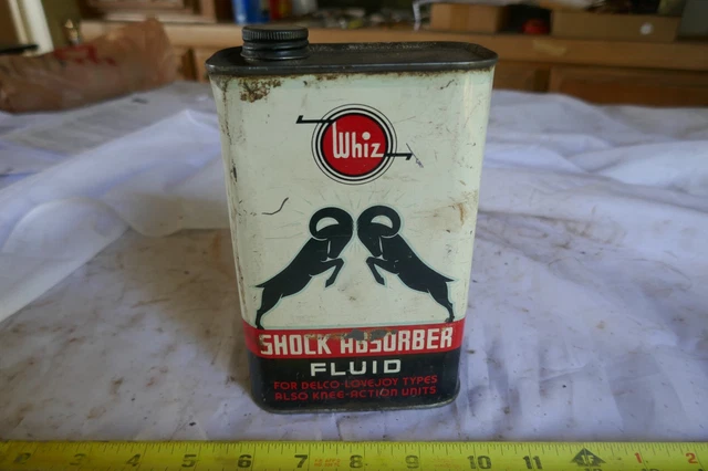 Vintage Empty Quart Whiz Shock Absorber Oil Can Lot 23-55-35