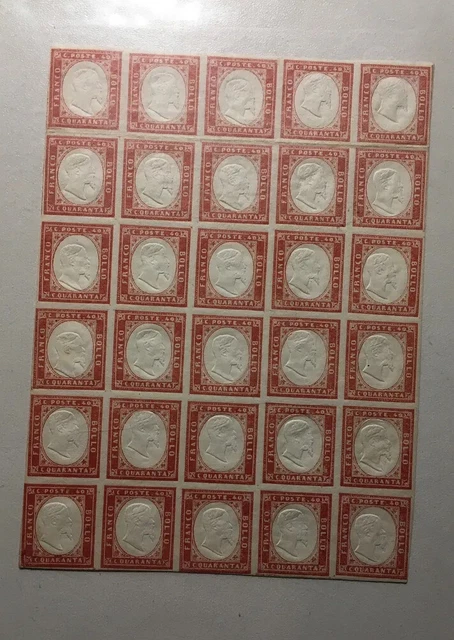 Fogli Blocco Sardegna Non Emessi C.40 Sassone 4 Emissione