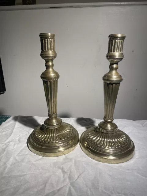 pair Late 18th Century French Bronze Candlesticks