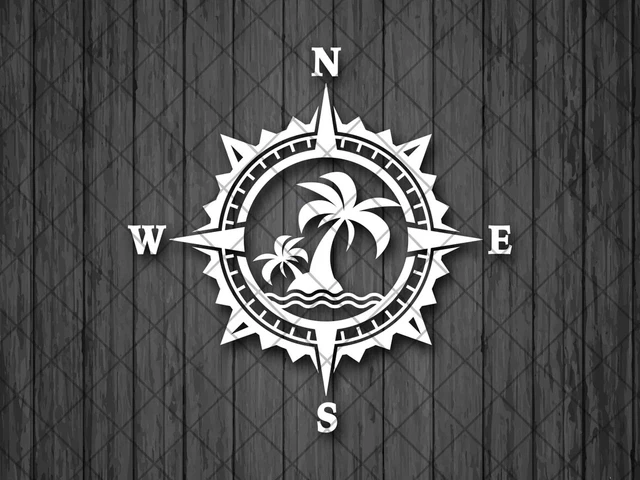 Compass Tribal Rose Nautical Star Vinyl Decal - 6x6 Inch Red Sticker For Cars, Laptops, Windows