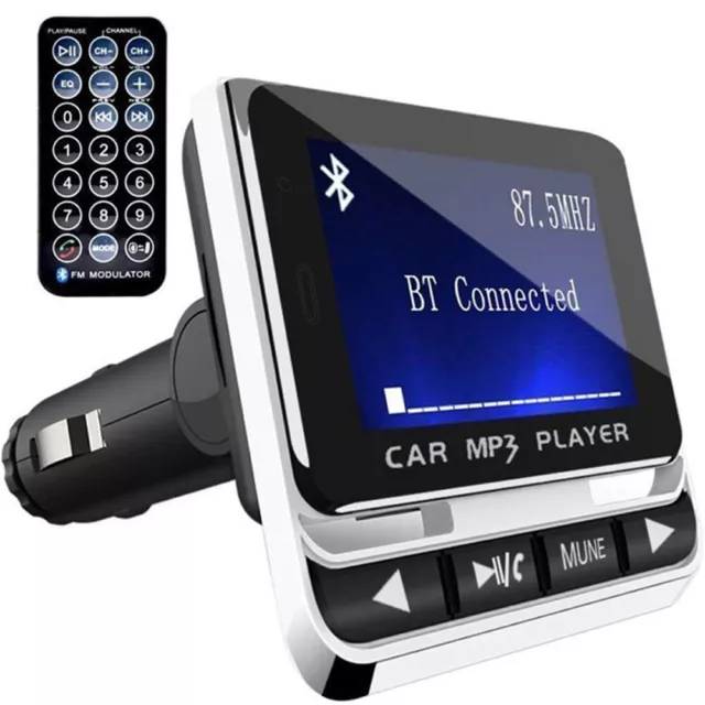 1.4" Car Bluetooth 5.0 FM Transmitter MP3 Player Aux Kit 2USB Charger Hands-Free