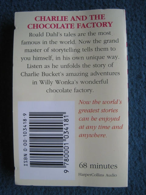 ROALD DAHL READS Charlie and the Chocolate Factory audio book cassette ...