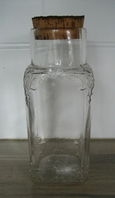 ANCIEN POT A BONBONS -BOCAL D'EPICERIE EN VERRE BOUCHON VERRE -1930/40
