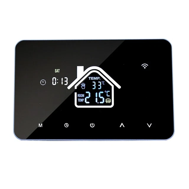 KETOTEK Thermostat D'ambiance Programmable Avec Sonde 16A Pour Chauffage Au Sol Electrique, Numérique Thermostat Plancher Chauffage électrique