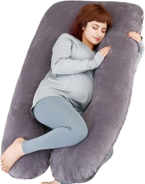 U Shaped Pregnancy Maternity Full Body Pillow Legs and Belly Support Grey