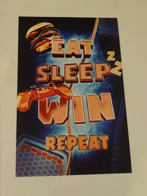 EAT SLEEP WIN REPEAT 11" X 17" GAMING POSTER Room Decor Video Game Gamer Signs