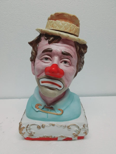 Vintage  Ezra Brooks Sad Clown Decanter Bottle Empty