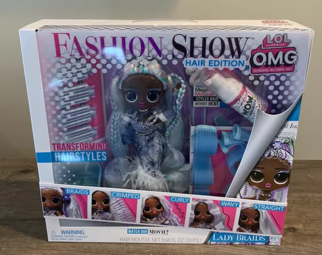 LOL Surprise OMG Fashion Show Style Edition Lady Braids Fashion Doll - New 2022