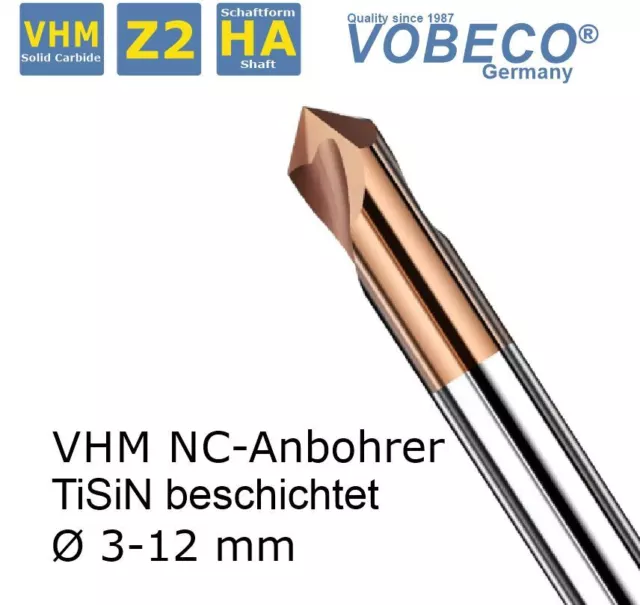 NC-Anbohrer VHM Zentrierbohrer TiSiN beschichtet