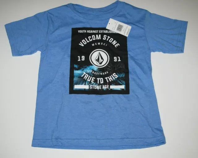 Volcom Boys Little Youth S/4 Short Sleeve T-Shirt Tee Blue Squander