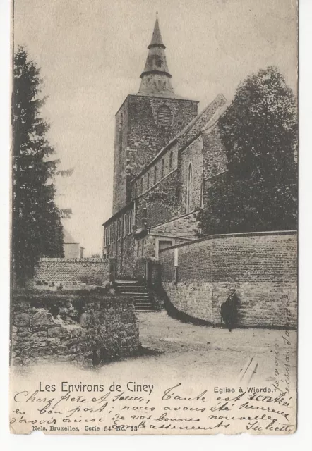 CARTE POSTALE ANCIENNE - BELGIQUE- CINEY- 1901 - Eglise à WIERDE.