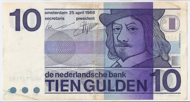 Netherlands 10  gulden 1968 Frans Hals