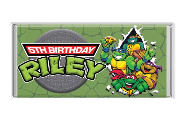 5 x TMNT Inspired Personalised Wrapper on Mini Chocolate Bar Party Favor Ninja
