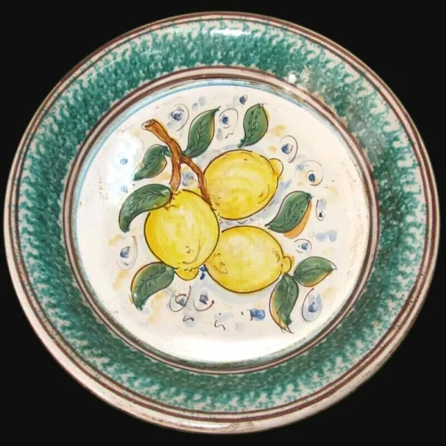 Piatto da parete centrotavola Frutta Limoni Siciliani in Ceramica di Caltagirone