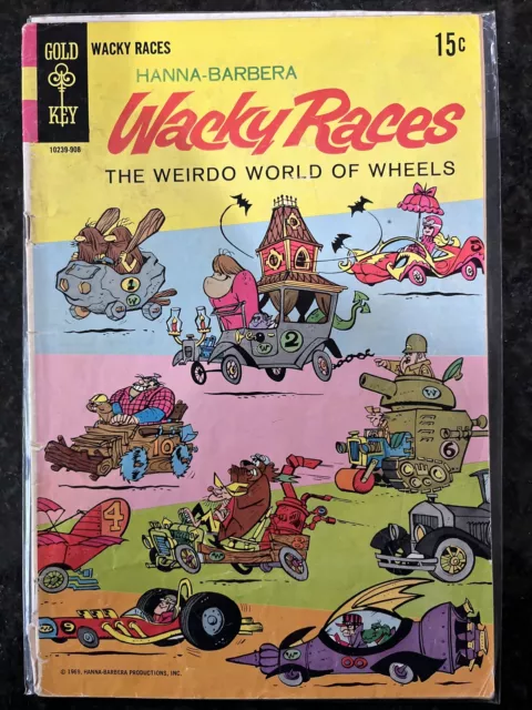 Hanna-Barbera Wacky Races #1 Gold Key Comics 1969 / 15 cent cover