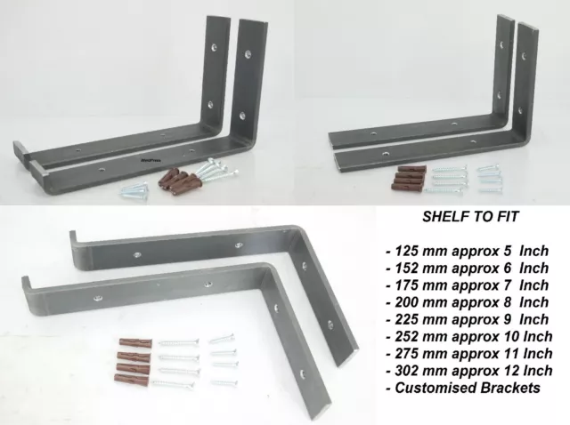 Shelf Brackets Scaffold Board Rustic Heavy Duty Industrial Metal 40x6 Steel