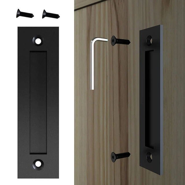 Hardware per maniglia porta scorrevole fienile piatto nero per porte 835