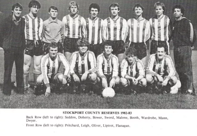 Stockport County Reserves Team Football Photo 1982-83 Season