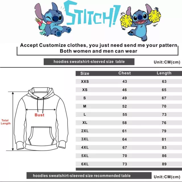 Kid Adult Lilo&Stitch Cartoon Casual Hoodies Sweatshirt Hooded Top Unisex Attire 2