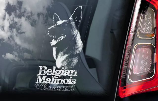 BELGIAN MALINOIS Sticker, Dog Window Decal Car Stickers Gift Bumper Sign - V14