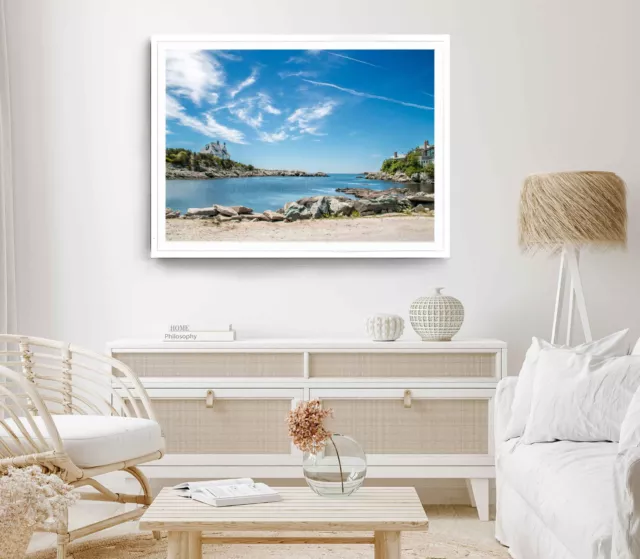 Newport Rhode Print, Island Wall Art, Blue Sky Framed Beach Wall Art, Coastal