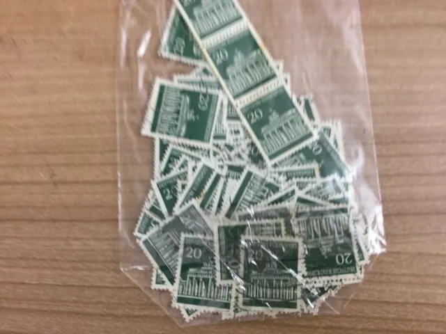 100 Briefmarken BRD 1966 Mi. Nr. 507 Gestempelt papierlos - 20 Pfg.