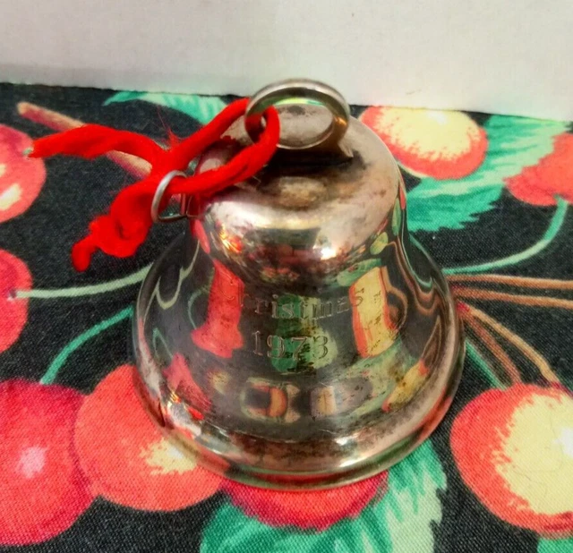 Vintage Leonore Doskow Christmas  1973 Sterling Silver Bell Small ornament