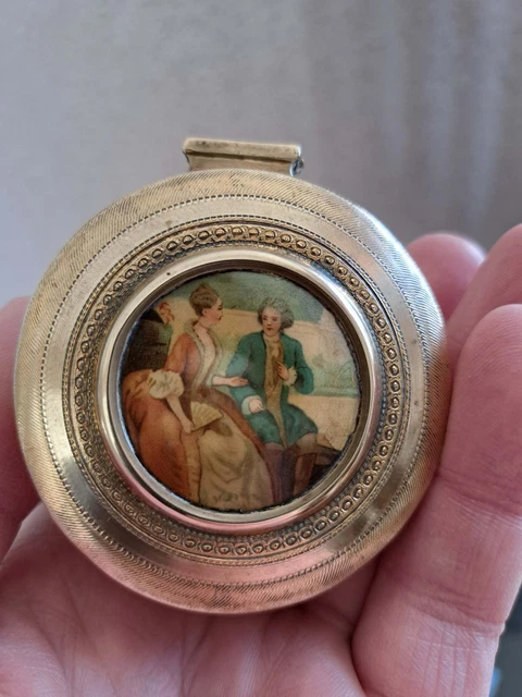 Belle Broche Miniature Ancienne Du 19e Siècle - Peinture Ou émail