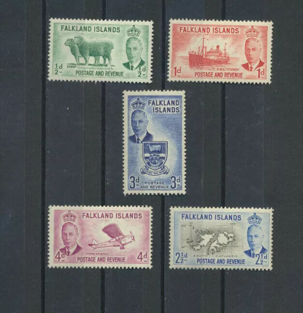 Falkland islands  1952  MintNever Hinged LOT of 5 Commemorative Stamps