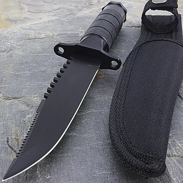 8.5" SURVIVAL COMBAT TACTICAL HUNTING KNIFE w/ SHEATH MILITARY Bowie Fixed Blade