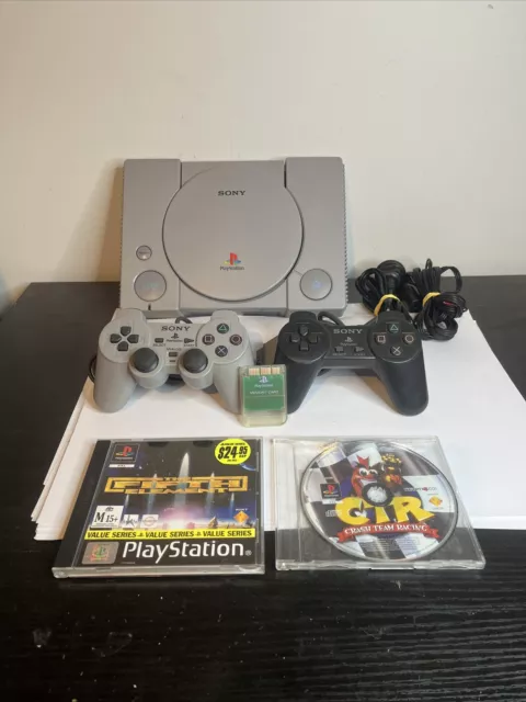 Playstation 1 Ps1 Console Bundle + 2 Games + 2 Controllers *PAL