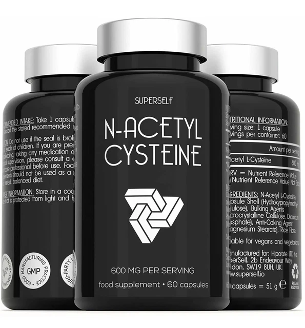 NAC NACETYLCYSTEINE 600 mg 60 Capsules Amino Acid Antioxidant