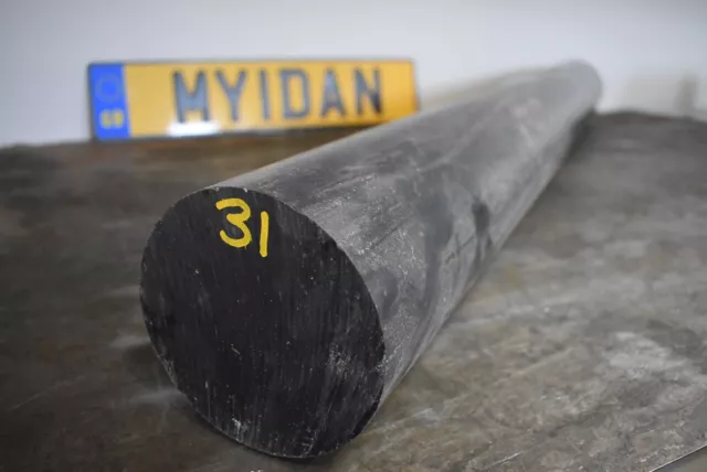 110mm x 1000mm Black Nylon 6 Engineering Plastic Billet Round Bar (31)