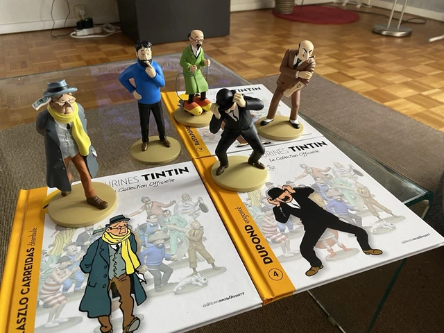Lot 4 de 5 livres figurines Tintin - collection officielle sans