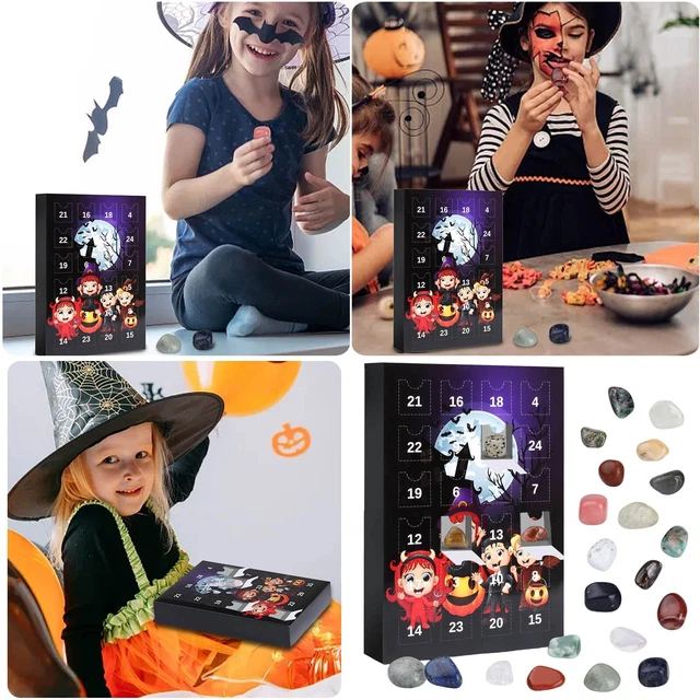 2023 Calendario dell'Avvento di Halloween cristallo naturale. Ogni apertura contiene un lucido