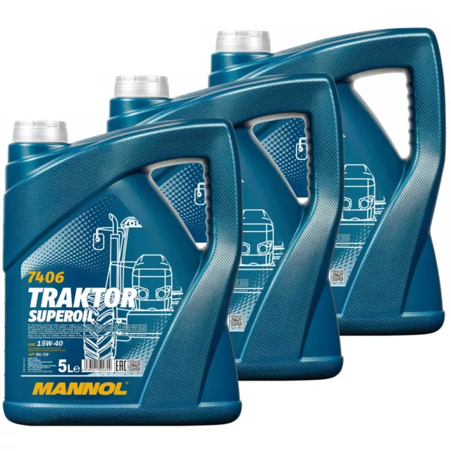 3x5 Litre mannol Tracteur Superoil 15W-40 huile moteur Api Sg / CD Mineralish