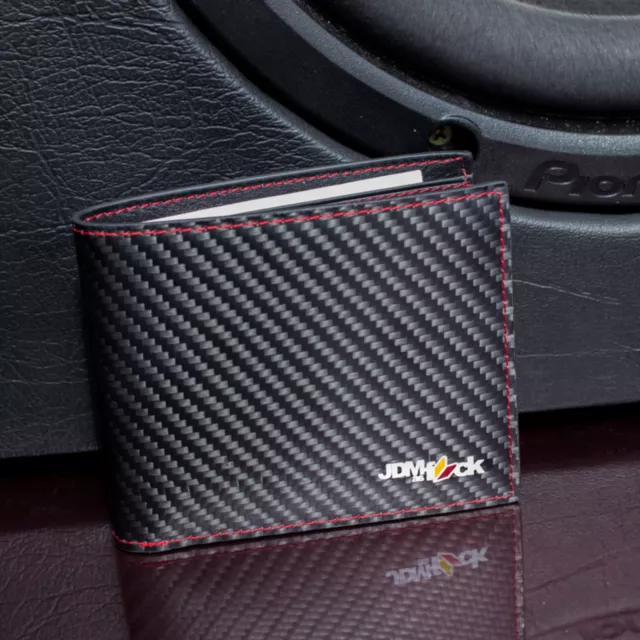 Carbon Fibre & Leather Wallet Car Drift Fast Gift Track Jdm Ft86 Skyline