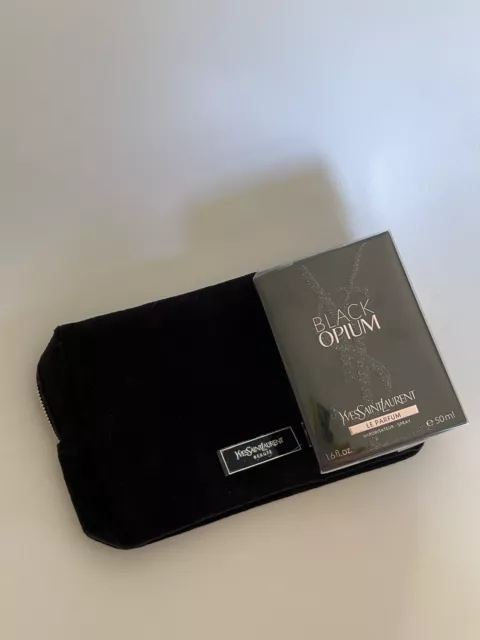 Yves Saint Laurent YSL Black Opium LE PARFUM 1.6 oz NEW!SEALED + YSL Make Up Bag