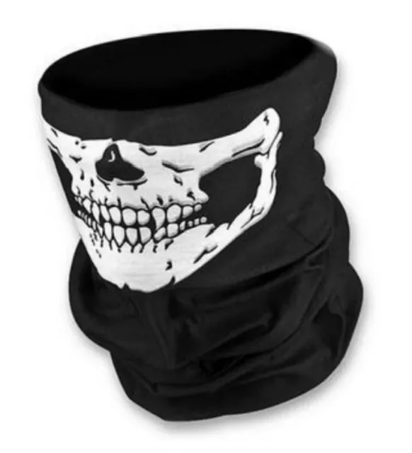 Tour de Cou Bandana Foulard Visage Velo Moto Ski Tir Airsoft Tête de mort Noir 3