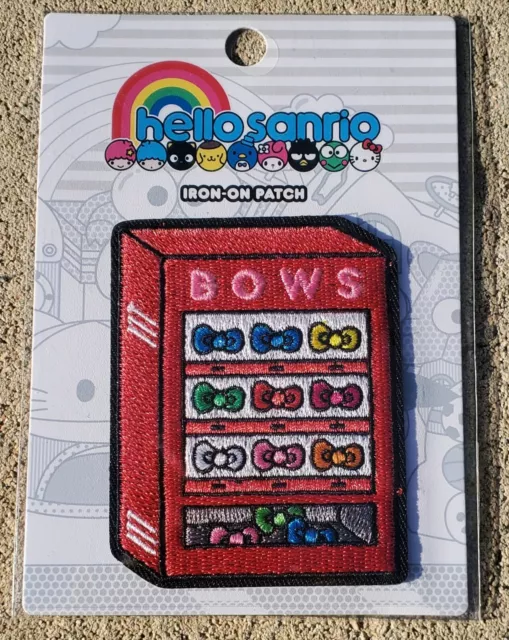 Loungefly: Hello Sanrio, Bows Vending Machine (Embroidered) Iron-On Patch (2.5-Inch x 3-Inch)