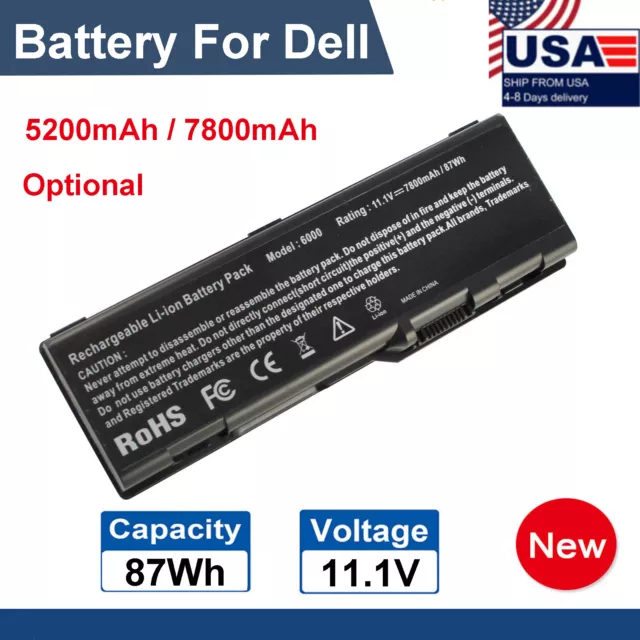6/9Cells 6000 Battery for Dell Inspiron 9200 9300 XPS M170 M1710 Series M6300