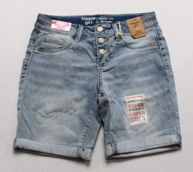 Hippie Girl Girl's Braunwyn Button-Fly Denim Shorts LC7 Indigo Size 12 NWT