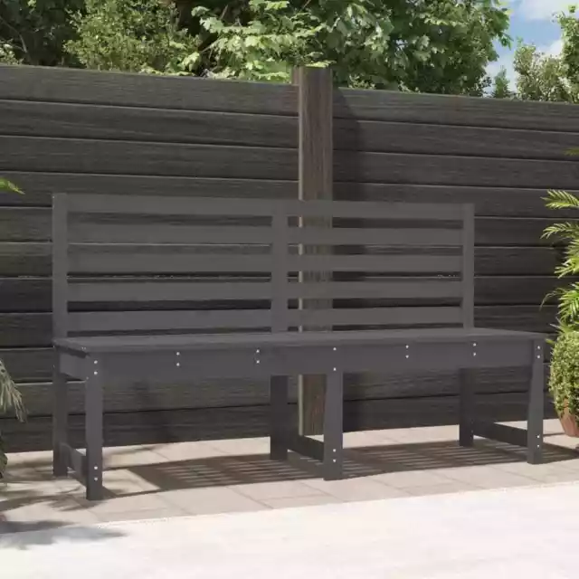 Banc de jardin gris 157,5 cm bois massif de pin