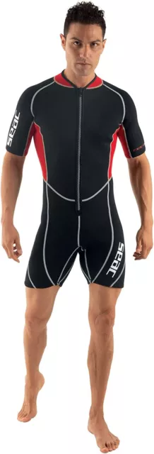 Seac Men's Wetsuit Shorty UK Size: XL. Black & Red