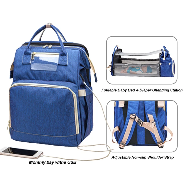 Diaper Bag Backpack with Changing Station, Mommy Travel Bag, USB Charger 2