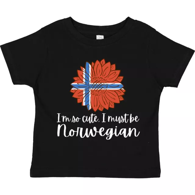 Inktastic I'm So Cute, I Must Be Norwegian Sunflower Norway Flag Toddler T-Shirt